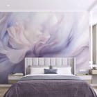 Miniatura fototapety Fioletowy kwiat akwarelowy we wnętrzu sypialni