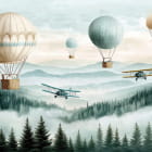 Miniatura fototapety Balony nad mglistym lasem