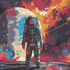 Miniatura fototapety Akwarelowy astronauta