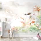 Miniatura fototapety Dziewczyna w polu kwiatowym we wnętrzu pokoju dziecka