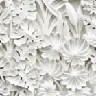Miniatura fototapety Białe liście 3D